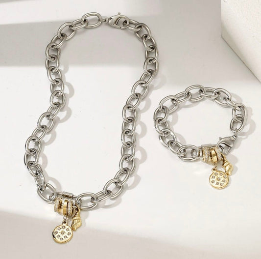 oriana chain necklace and bracelet set