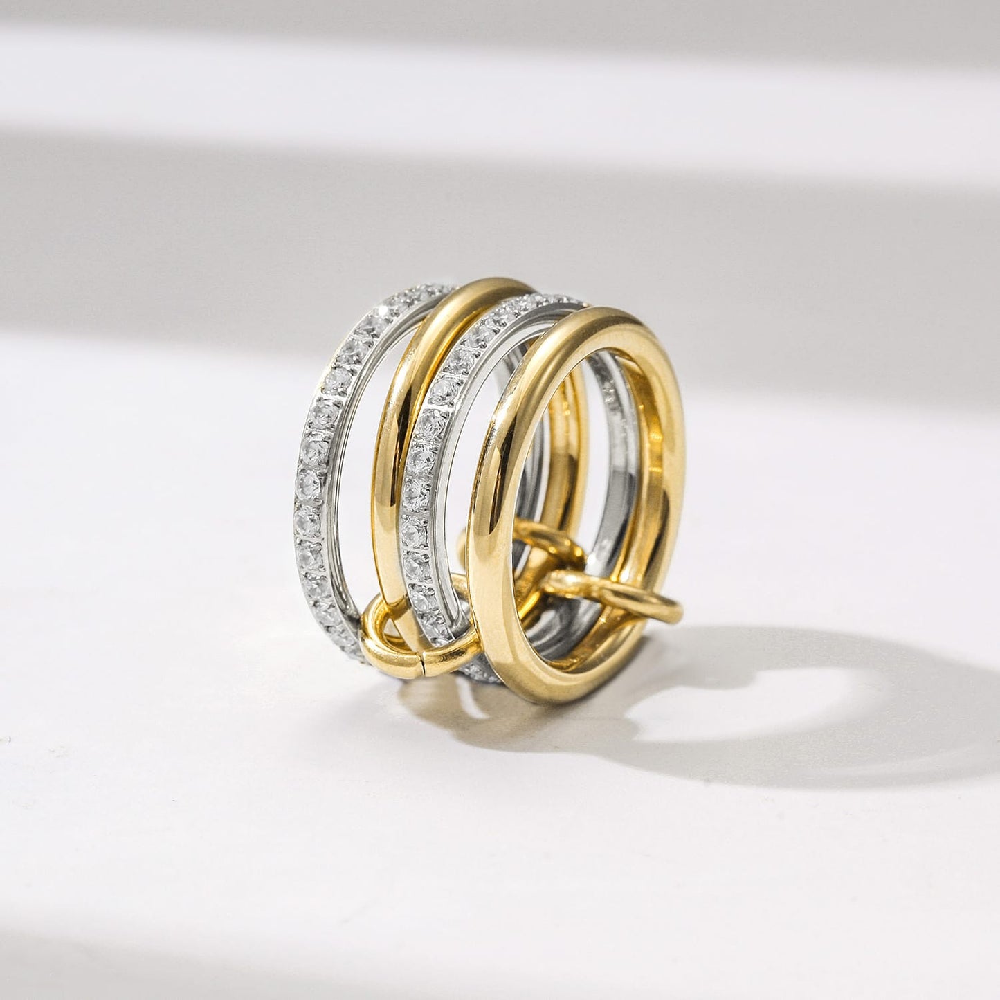 francesca multi-band interlocking ring