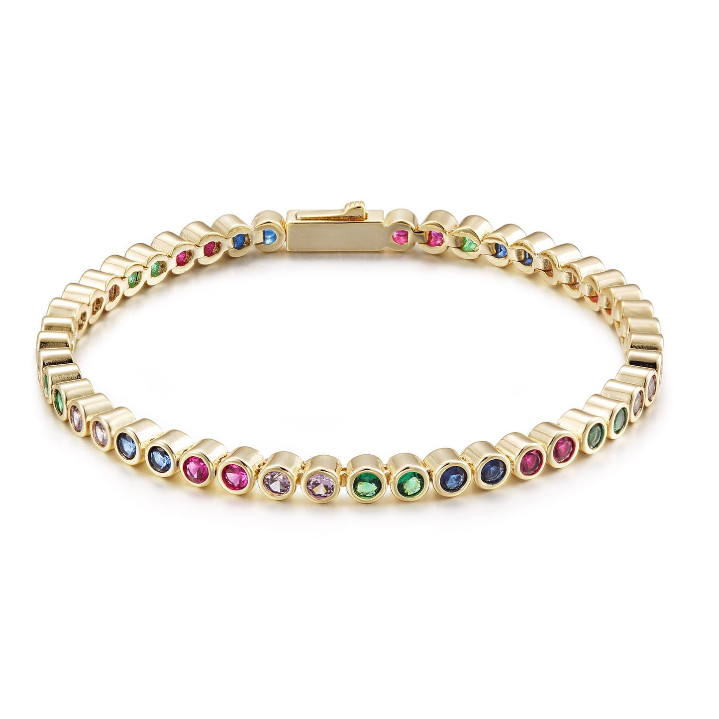 eloise rainbow bezel tennis bracelet