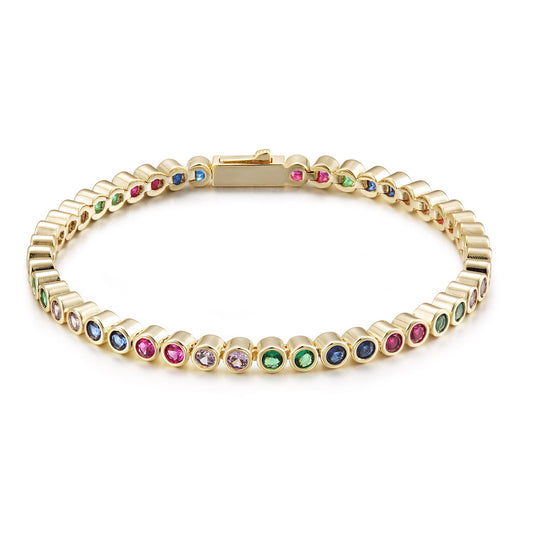 eloise rainbow bezel tennis bracelet